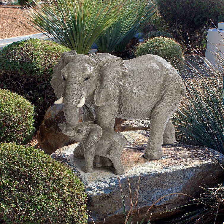 Design Toscano Mama And Baby Elephant Statue & Reviews | Wayfair